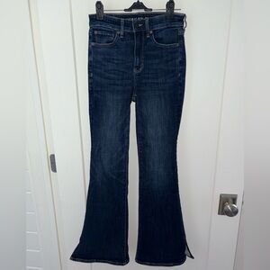 American Eagle super hi-rise flare jeans w/split leg sz 2 Reg NWOT